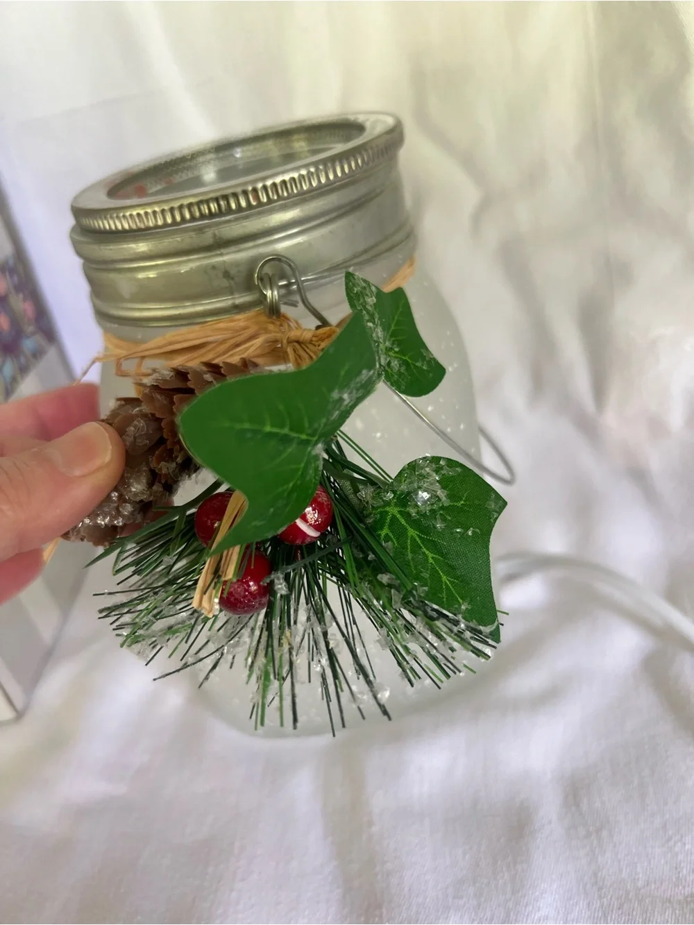 Scentsy Gray Frosted 'Tis the Season Mason Jar Warmer